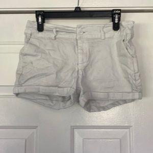 White jean shorts